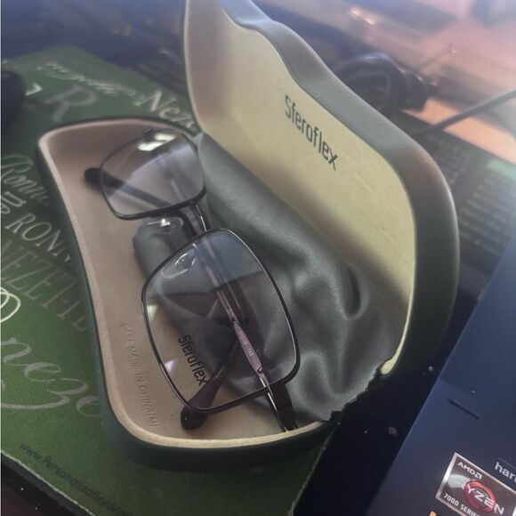 🕶️ Steroflex SF2271 Eyeglasses | Classic Rectangle | Flex Hinges | Metal Frame - Picture 3 of 11